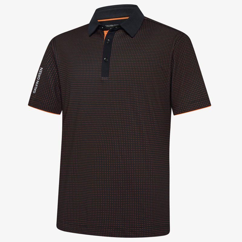 Galvin Green Medley Polo - Black/Orange