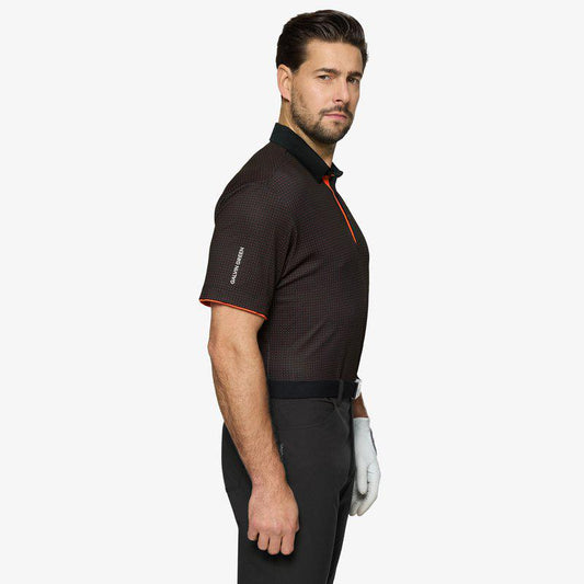 Galvin Green Medley Polo - Black/Orange