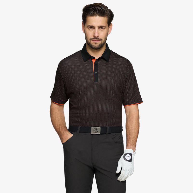 Galvin Green Medley Polo - Black/Orange