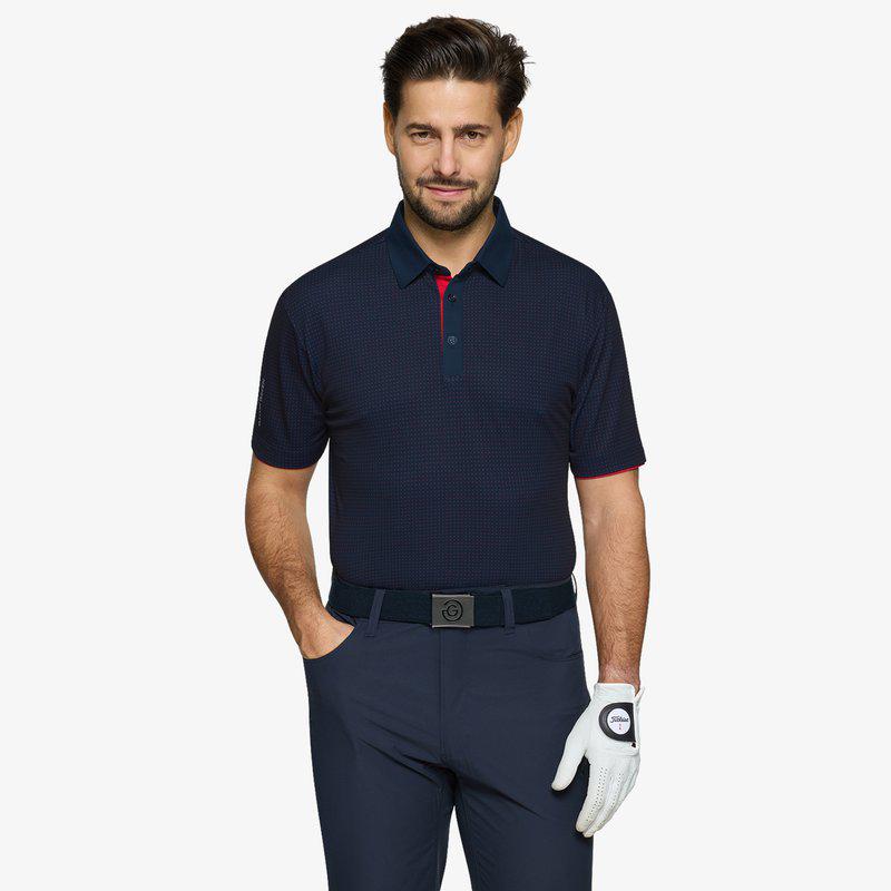 Galvin Green Medley Polo - Navy/Red