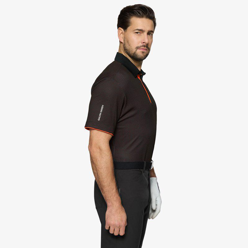 Galvin Green Medley Polo - Black/Orange