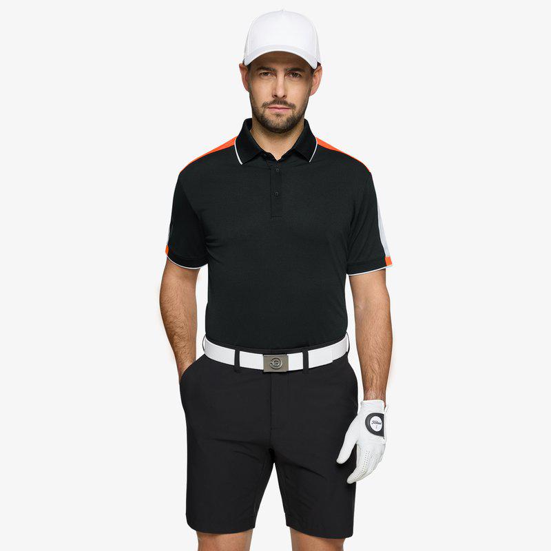 Galvin Green Mulligan Polo - Black/Orange