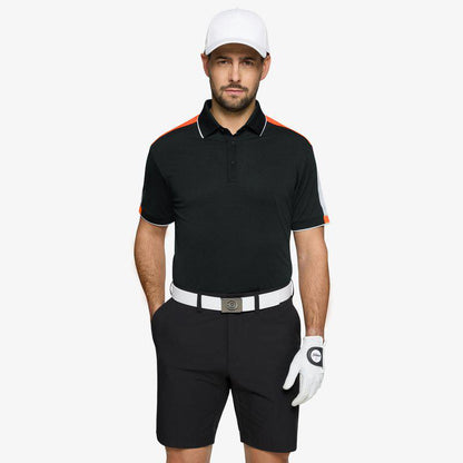 Galvin Green Mulligan Polo - Black/Orange