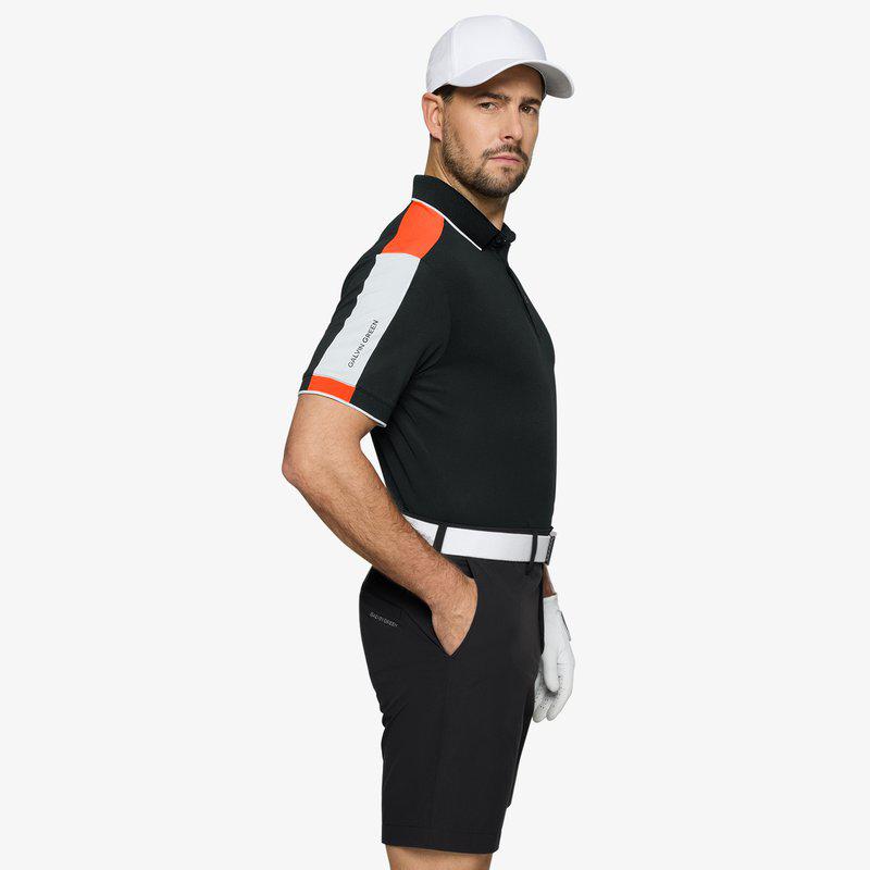Galvin Green Mulligan Polo - Black/Orange