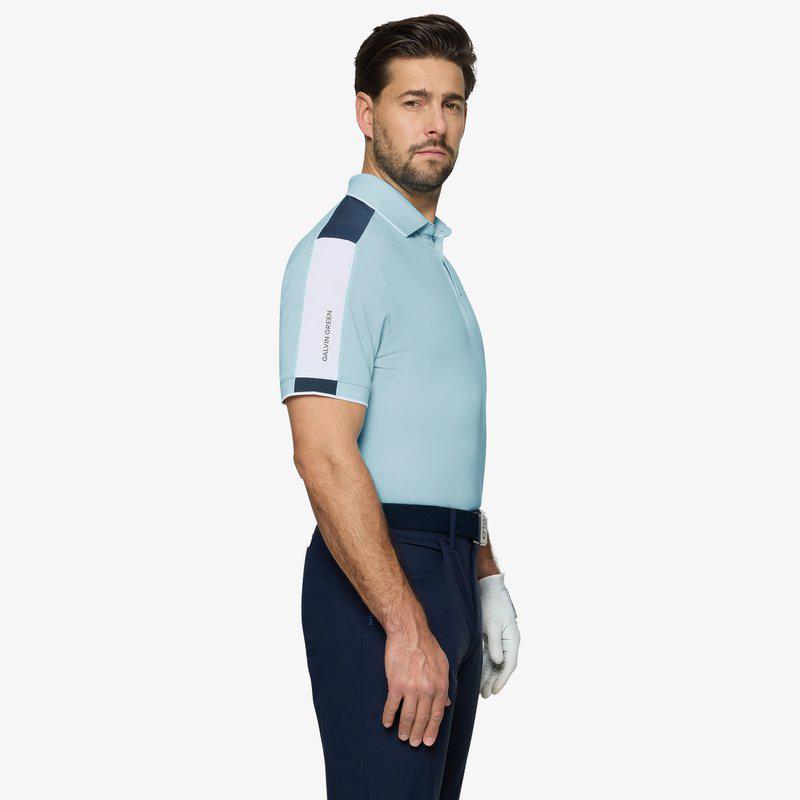 Galvin Green Mulligan Polo - Crystal Blue/White/Navy